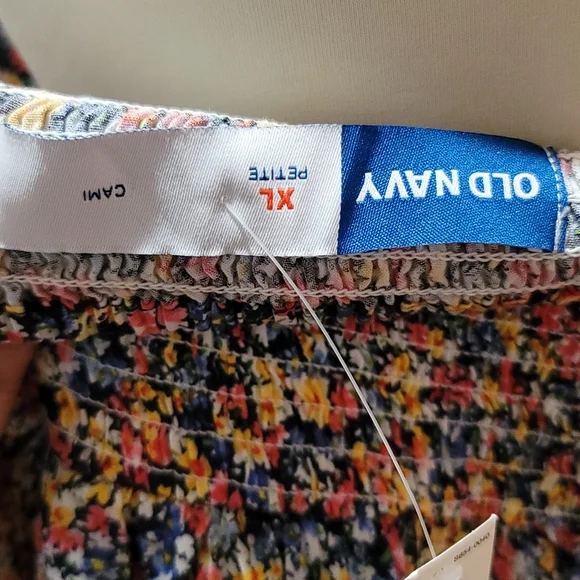 OLD NAVY DITSY FLORAL MINI DRESS   CAMI TANK TOP BOHEMIAN RUFFLE HEM XL PETITE - Picture 3 of 12